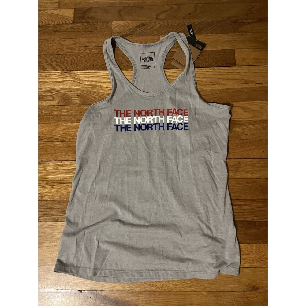 NWT The North Face Women’s Lightweight Knit Racerback Logo Tank Gray L